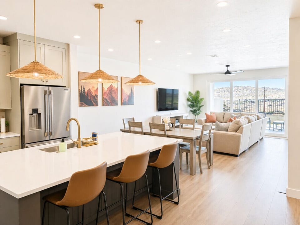 Kitchen Island and Dining Area