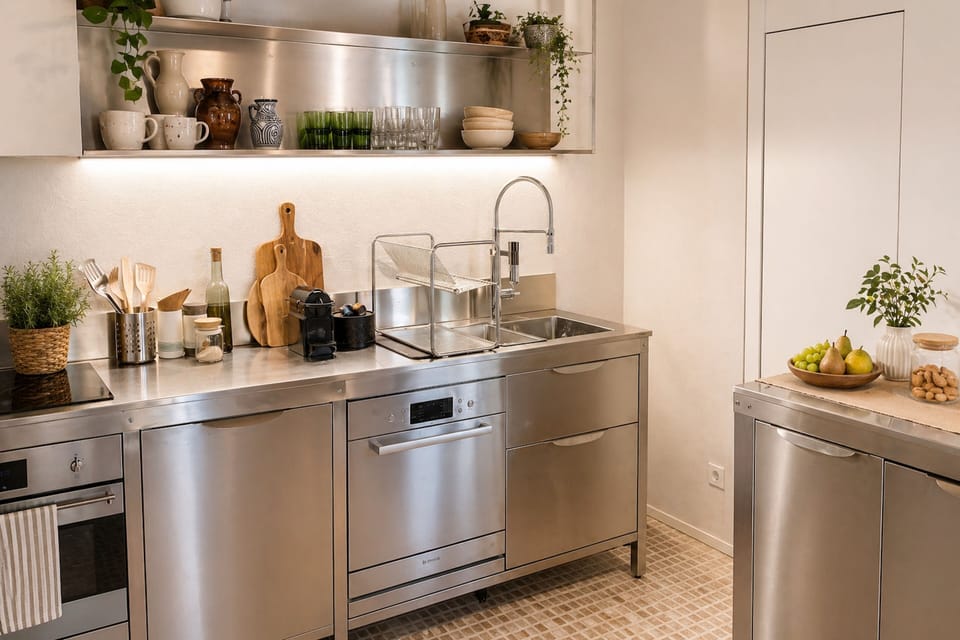 Luxury Apartment, City View | Private kitchen