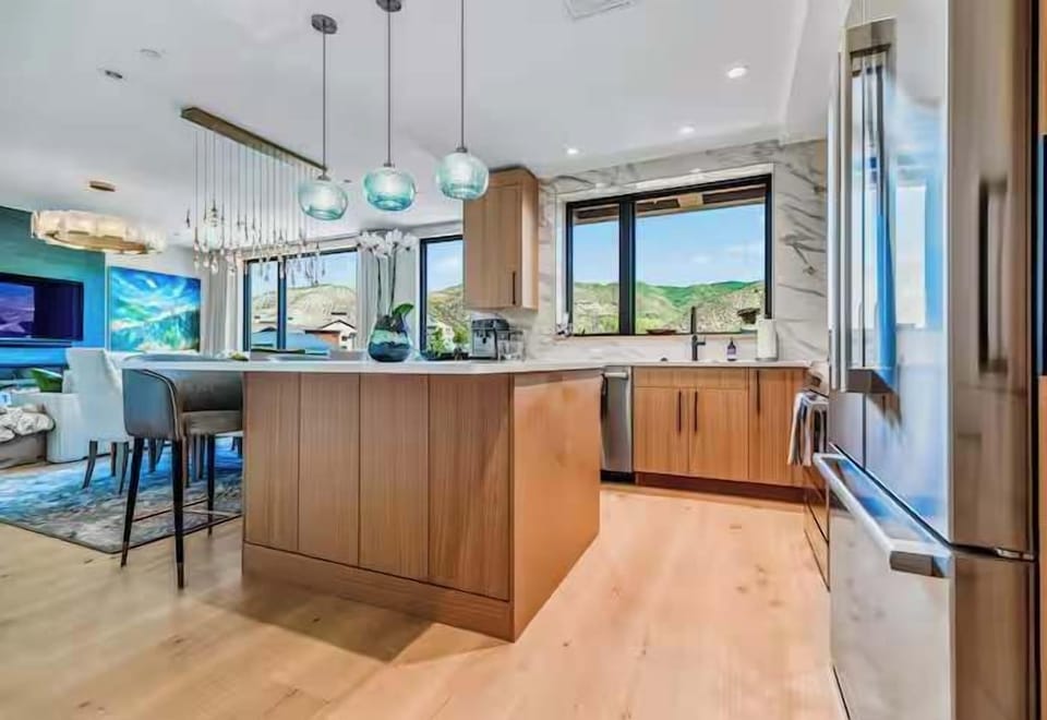 Kitchen: Updated with new appliances, fully stocked for a home-cooked meal