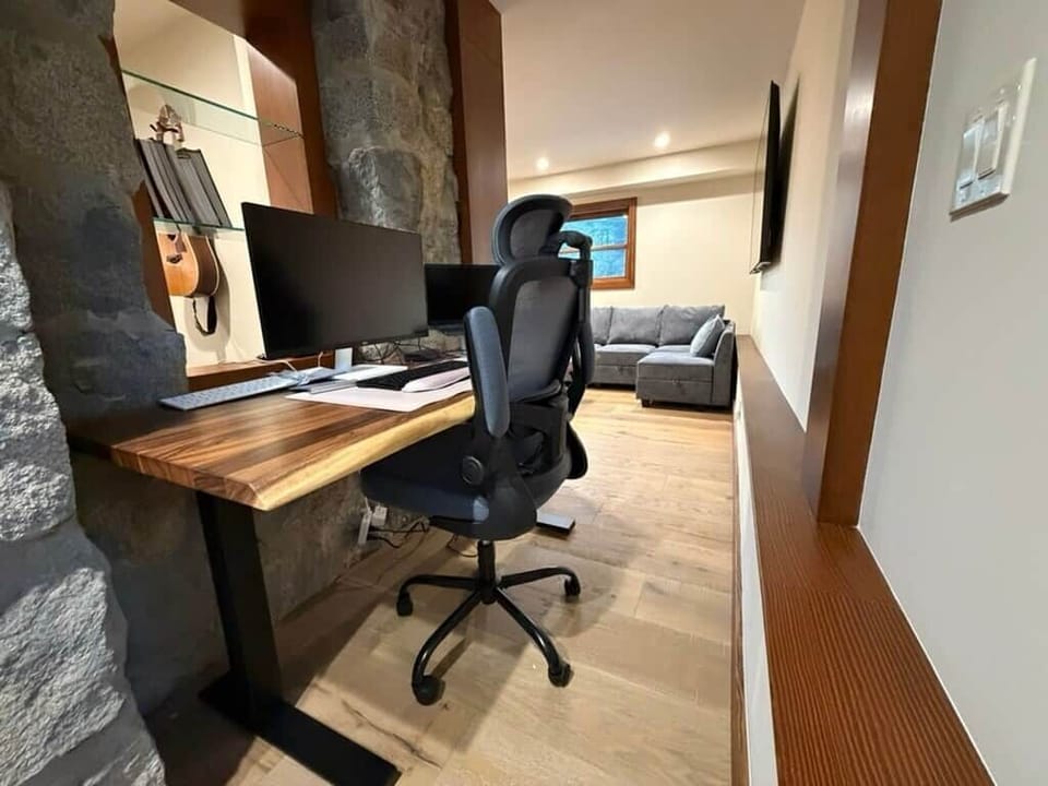 Remote workstation with fast wifi, dual 4k monitors, and ergonomic chair