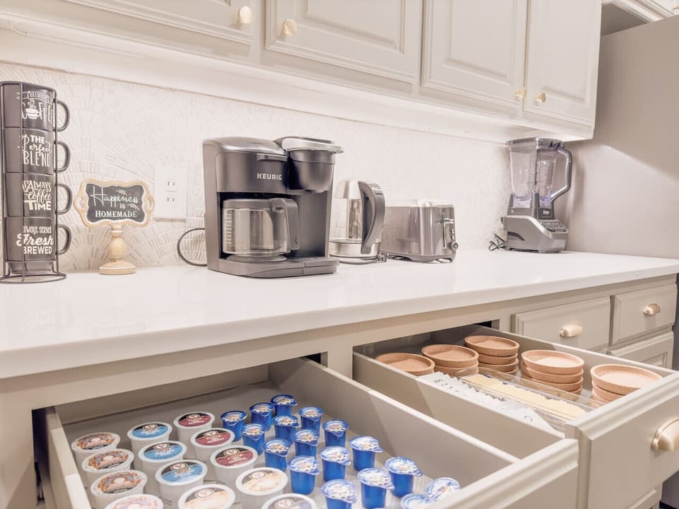 The coffee corner will be everyone`s favorite place in the morning.