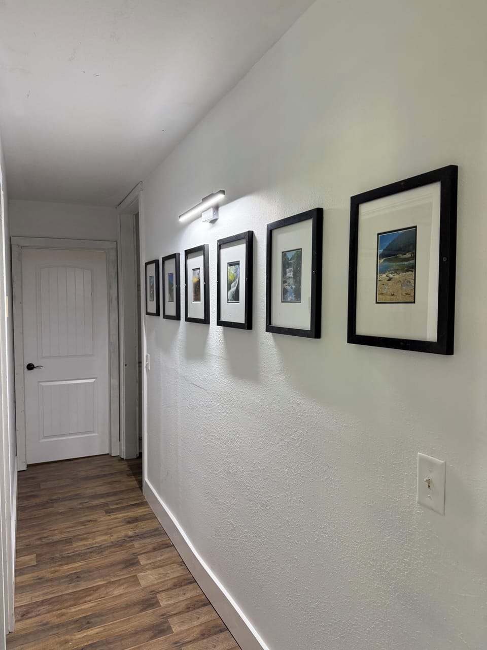 Hallway light has dimming option for night light if needed.