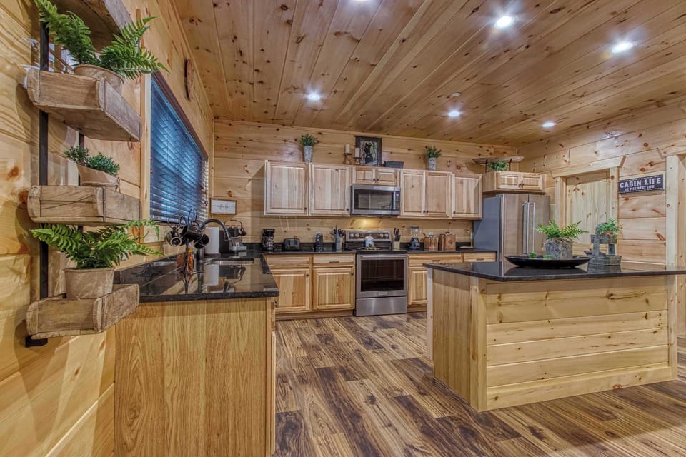 Featuring generous counter space and stylish finishes, this kitchen is perfect for preparing meals.