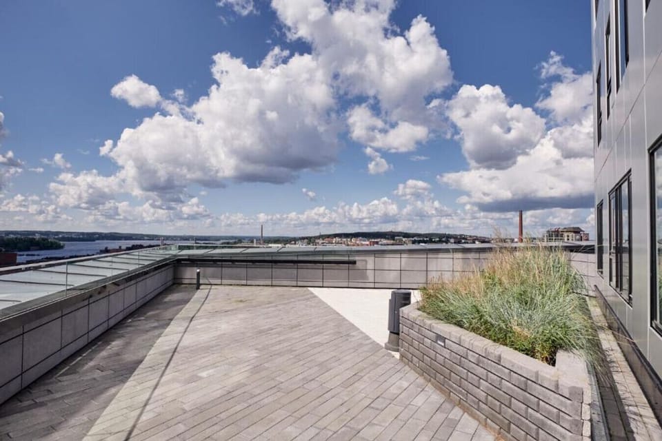 Head up to the public terrace to enjoy stunning panoramic views over the city of Tampere and its beautiful surrounding lakes.