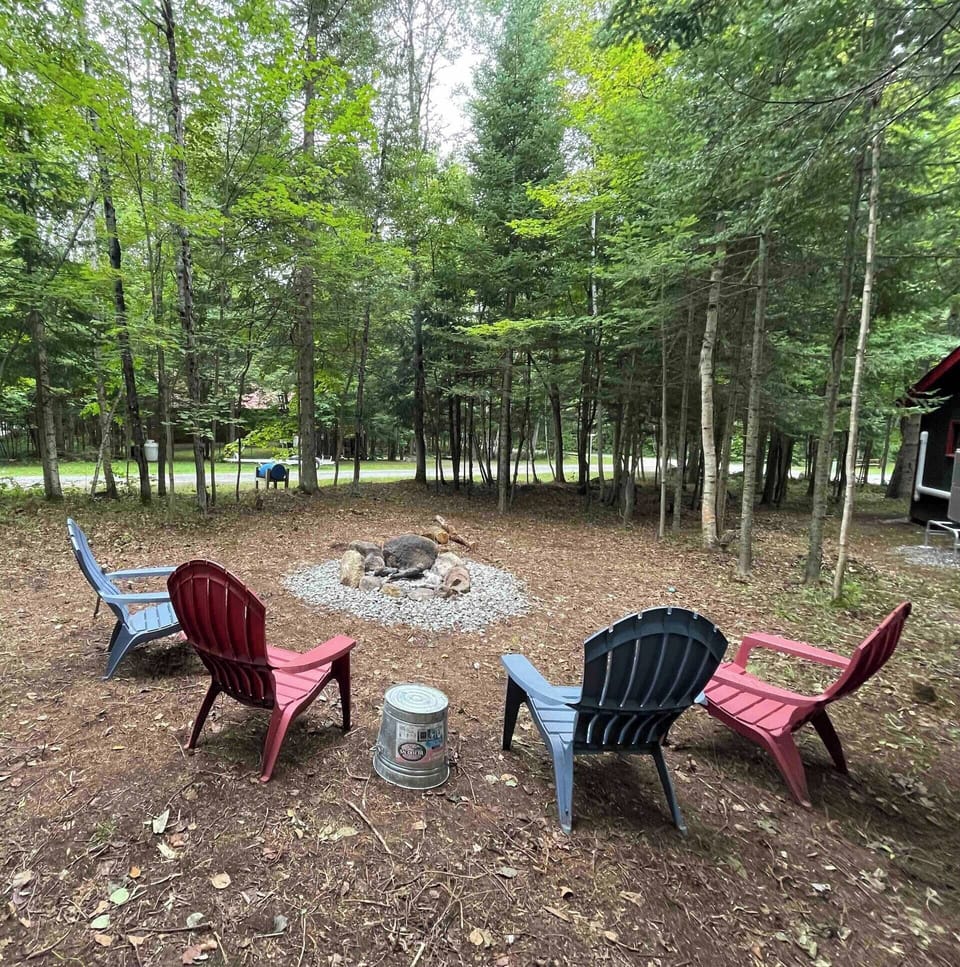Private backyard fire-pit.