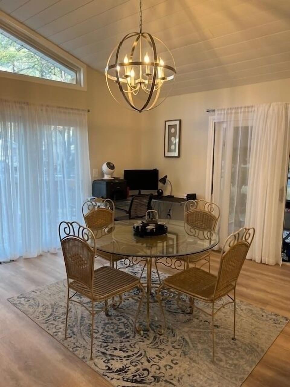 Dining area in open floor 