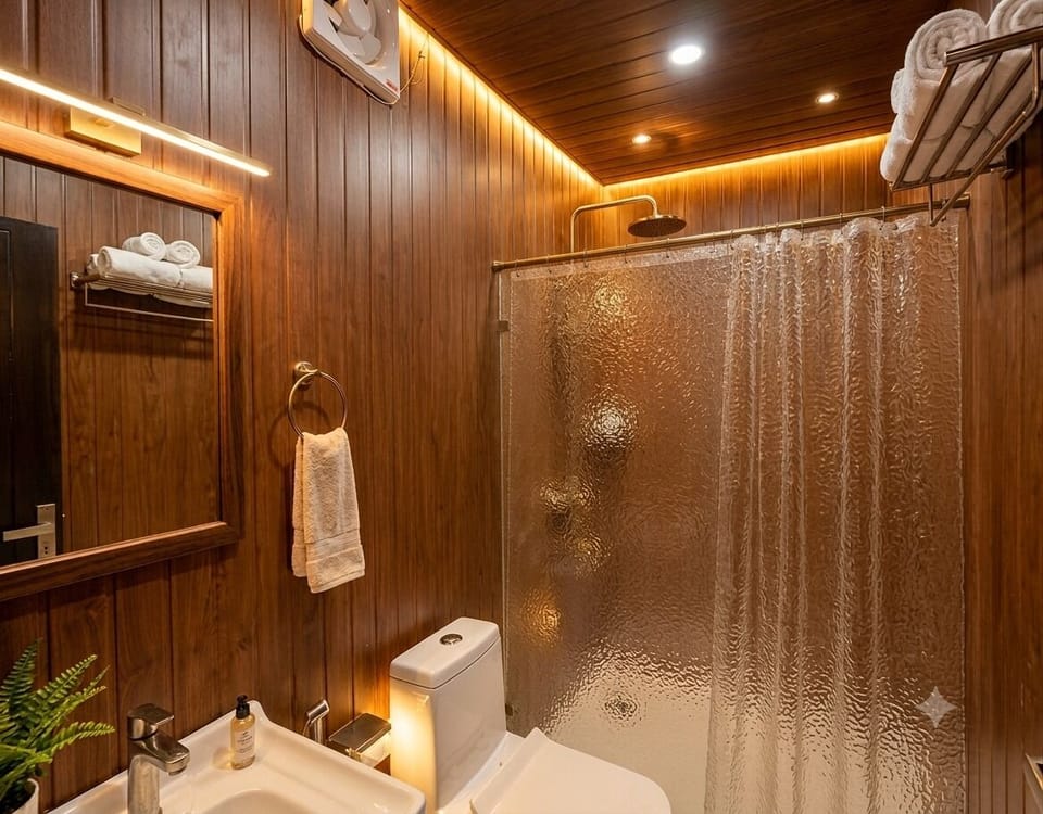 Premium Double Room, Balcony, Mountain View | Bathroom | Shower, free toiletries, towels, soap