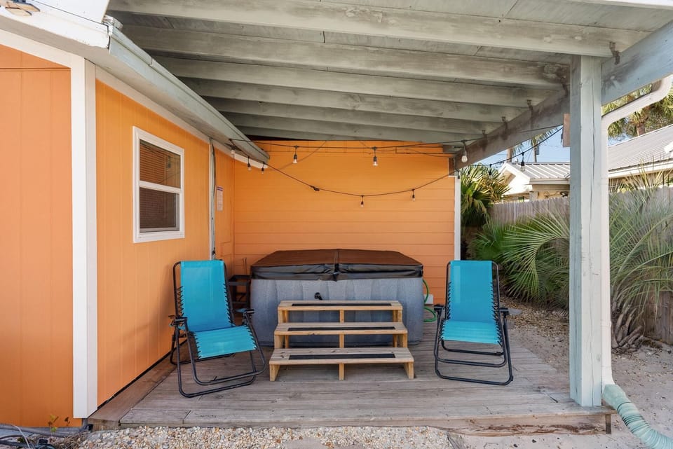 The perfect spot to unwind under the stars after a day at the beach.