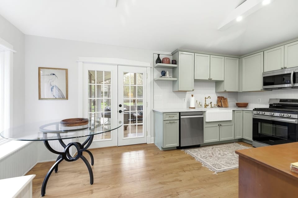 Open concept kitchen and living area