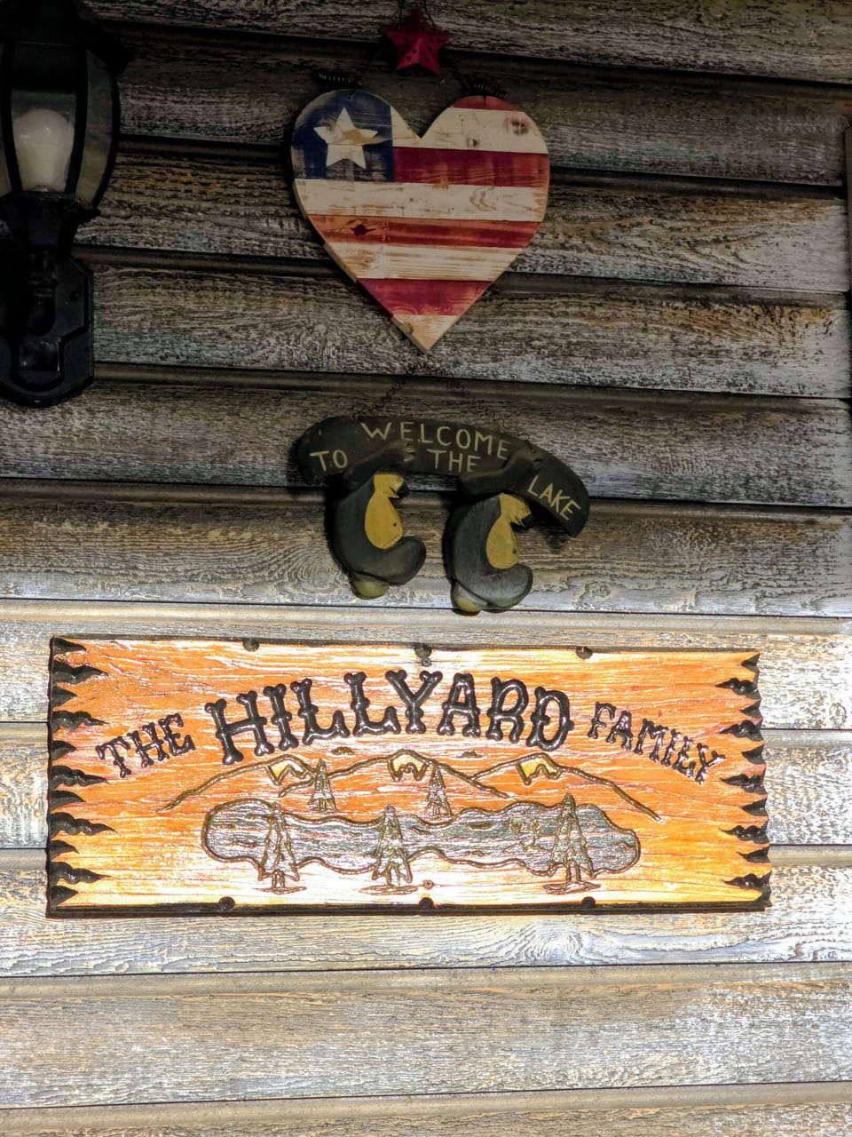 Family sign next to the door entering the kitchen