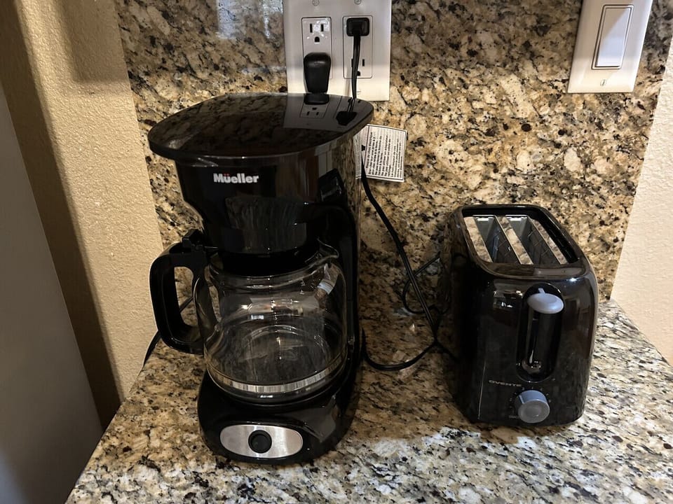 Drip coffee and toaster