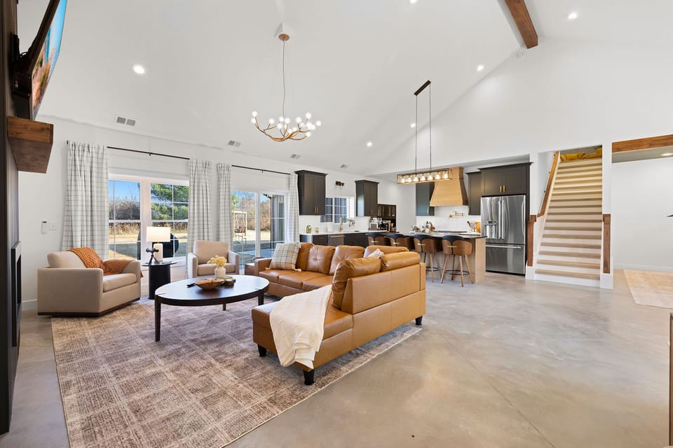 Spacious living space perfect for movie nights and relaxed evenings.