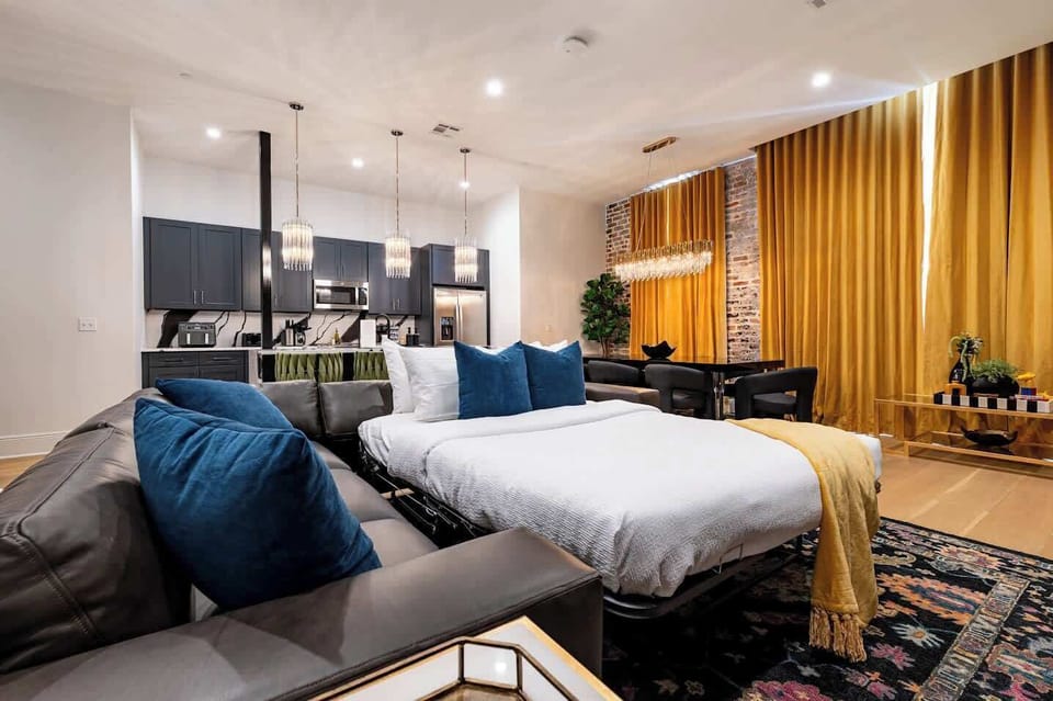 Queen-size sleeper sofa.