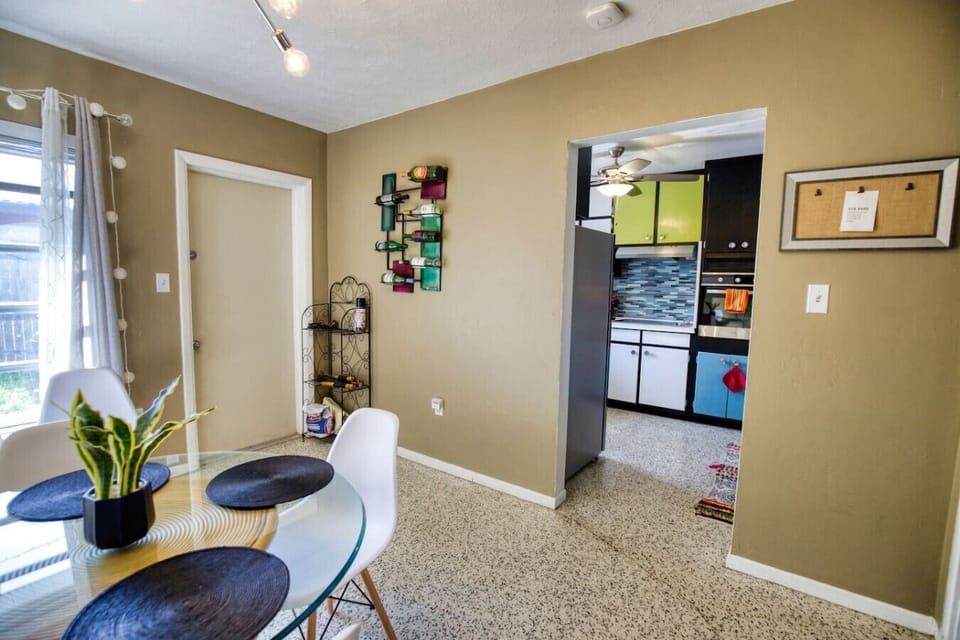 Organize and plan your adventures from this well-lit dining area.