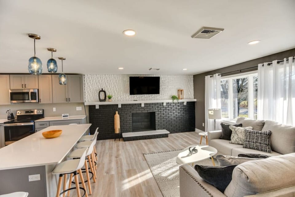 Living Room 1 | Island Seating | Open Layout Fireplace & Lounge Area