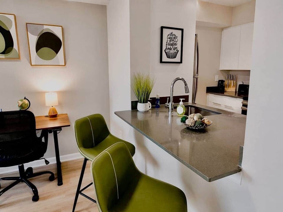 Sleek Kitchen and Workspace Nook