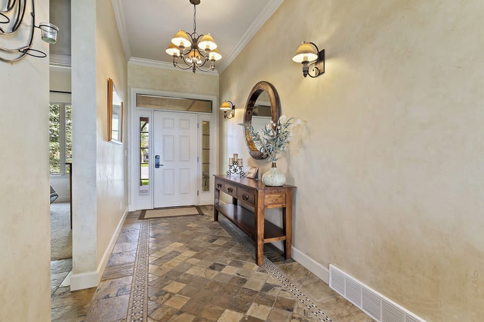 Welcoming entryway that sets the tone for your mountain escape