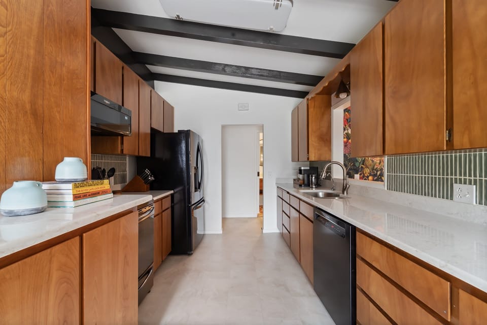 Large galley kitchen. 