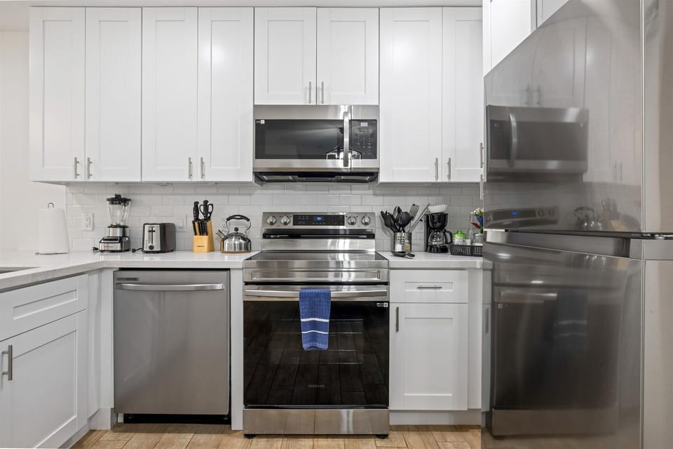 Modern appliances and roomy prep area.
