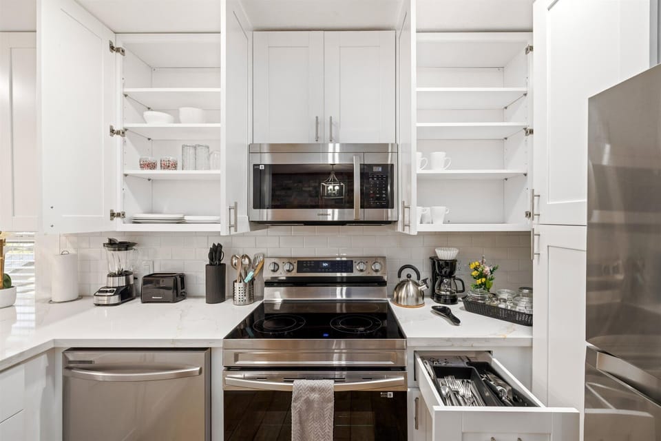 Fully equipped with modern appliances and generous counter space to make everyday cooking easy and convenient.