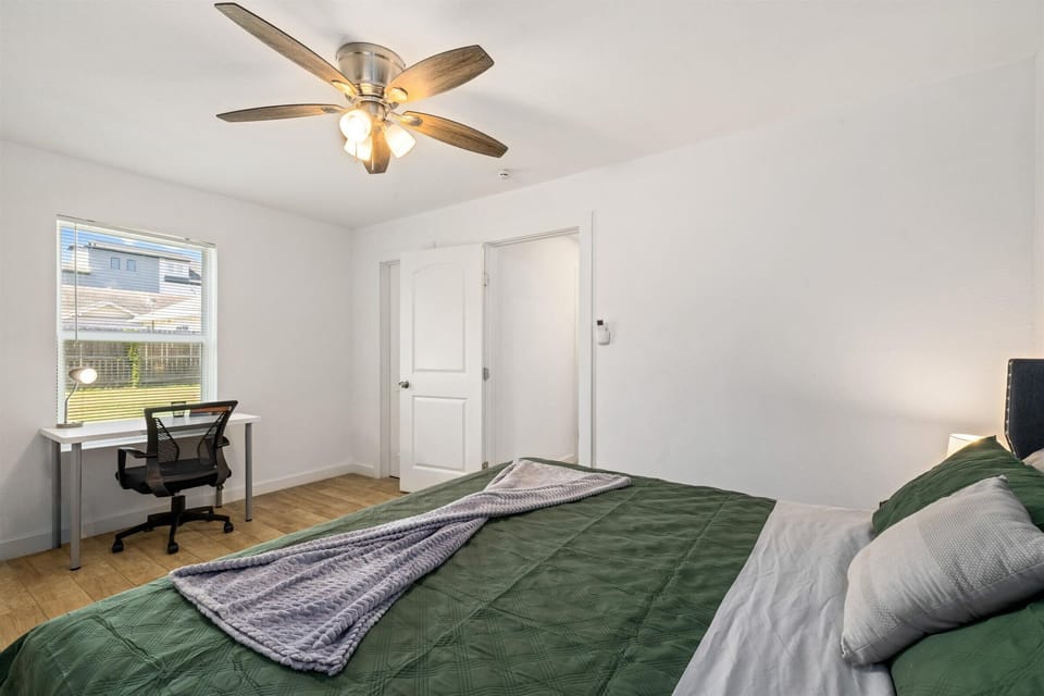 Work space and walking closet