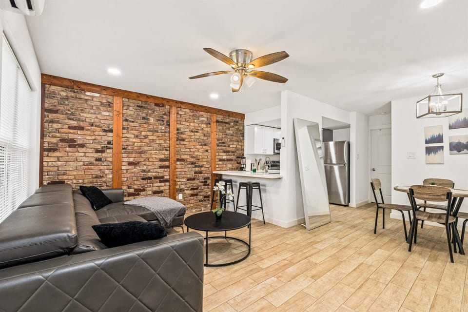 Extra seatingDesigned for comfort and connection, the open layout blends the living room and kitchen into one cohesive, airy space.