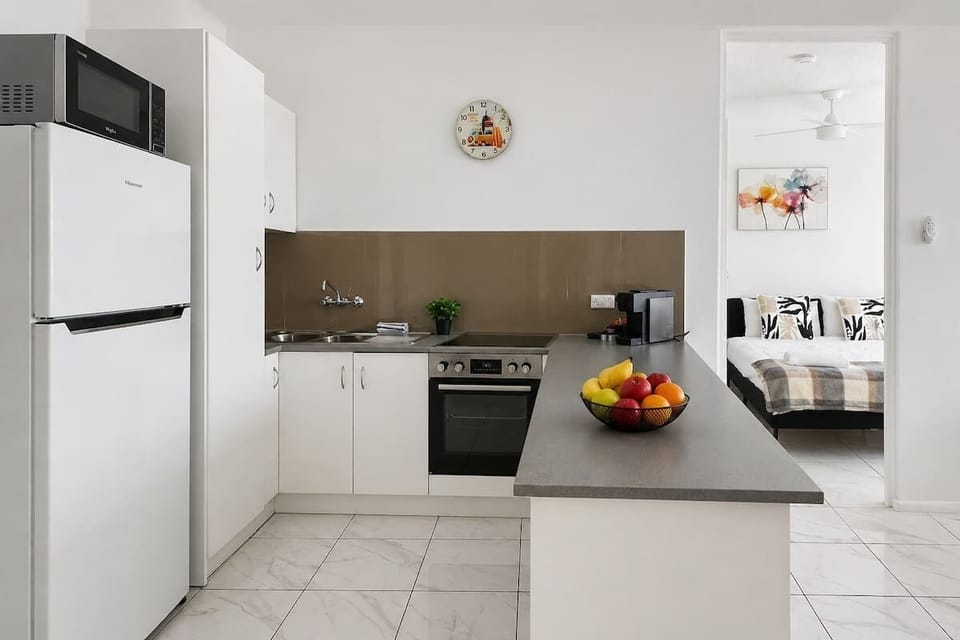 Fully equipped kitchen with modern appliances