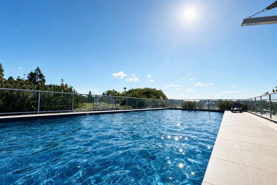 Heated pool in common area