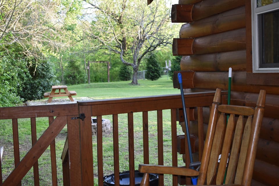 Front porch with rocking chairs