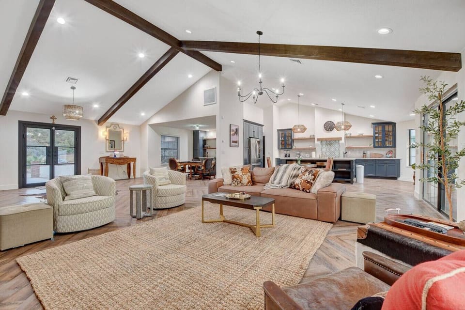 Whether you`re sipping coffee or streaming a movie, this living room is made for comfort