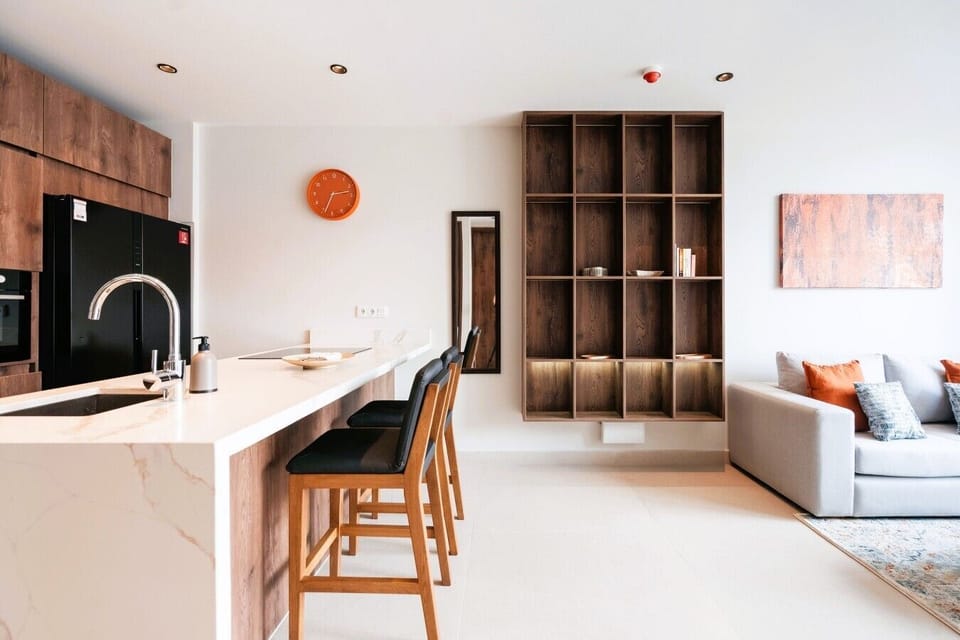 The fully equipped kitchen has everything you need for simple meals or casual dining.