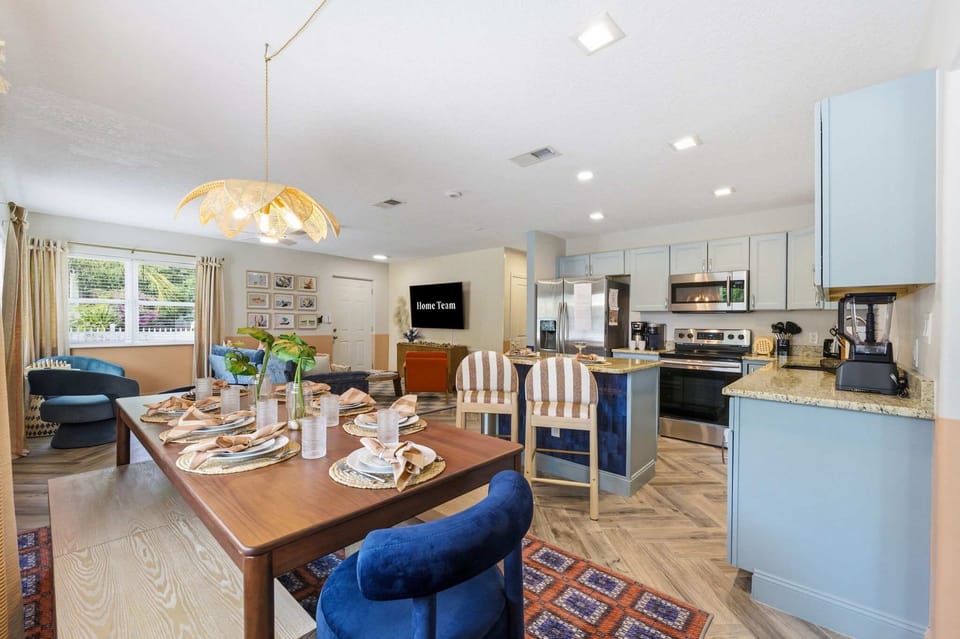Where Every Meal Feels Like a Celebration – From the fully equipped chef's kitchen to the generous dining table set for the whole crew, this warm and inviting space makes cooking and gathering together the best part of every vacation day.