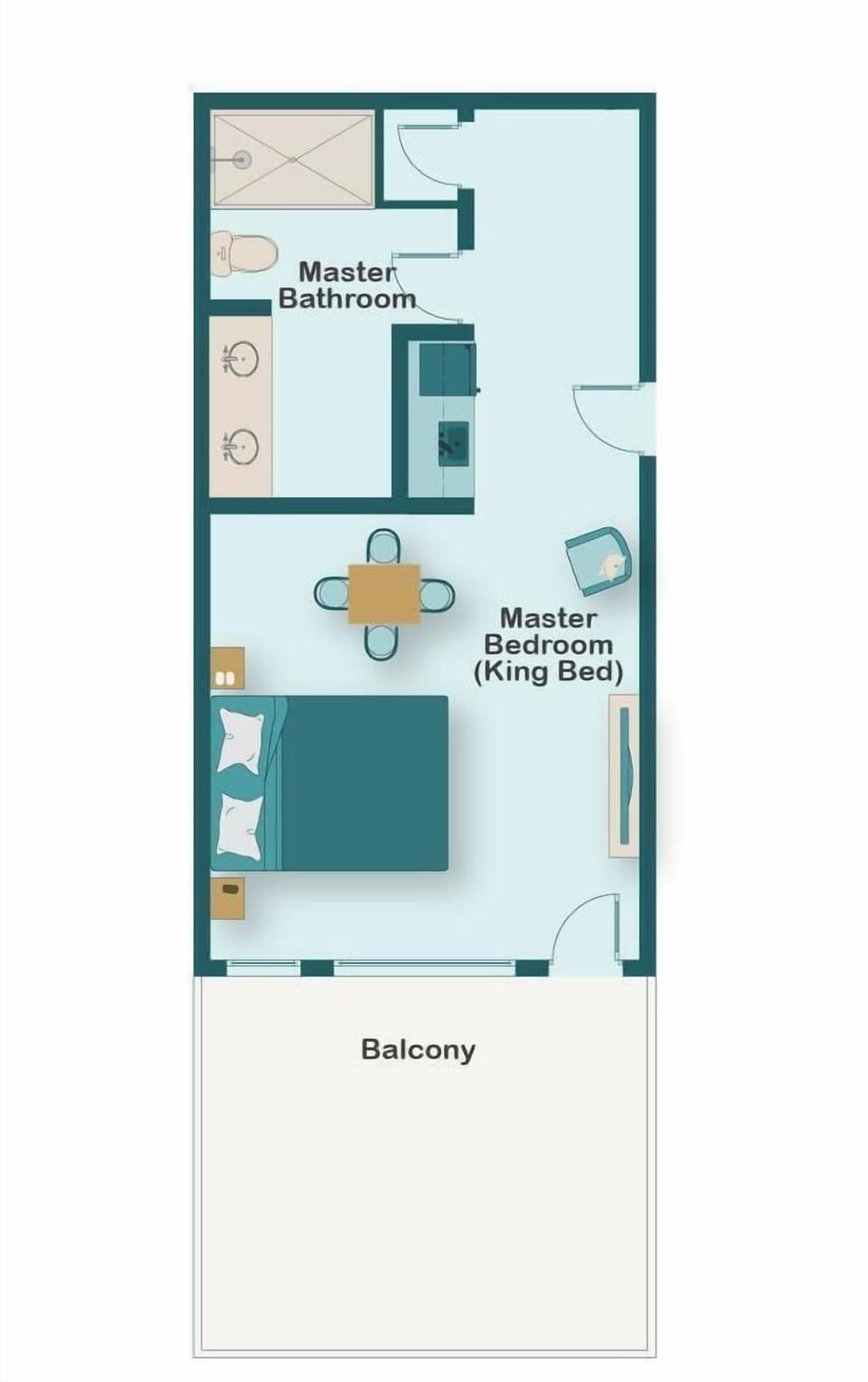 Floor plan for Tops'L Summit 405A. Welcome to Tops'L Summit 405A! This Fully-Remodeled 1 Bedroom Condo features Stunning Interior Design and is close to the Resort's Private Beach + 3 Pools and 2 Hot Tubs!
