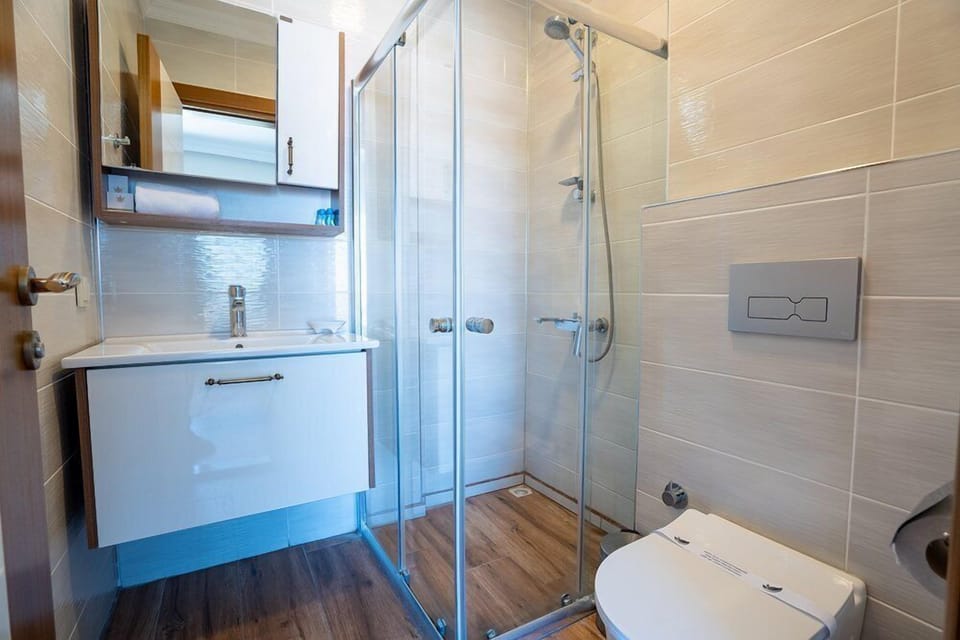 Deluxe Room, Non Smoking, Sea View | Bathroom | Shower, hair dryer, towels, soap