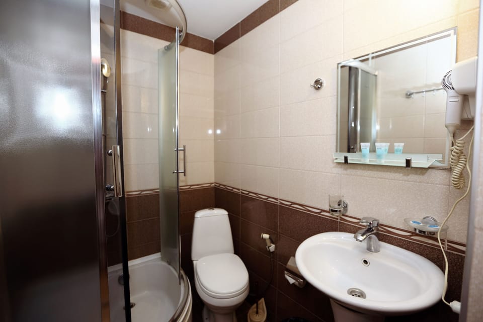 Free toiletries, hair dryer, towels