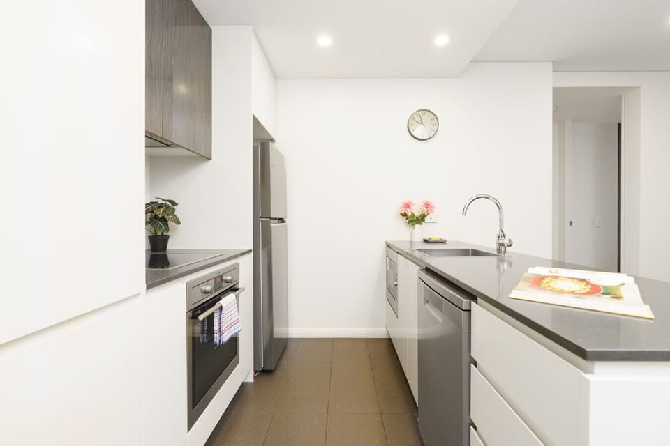 Enjoy a sleek, fully equipped kitchen with plenty of bench space for meals, coffee breaks and easy entertaining.