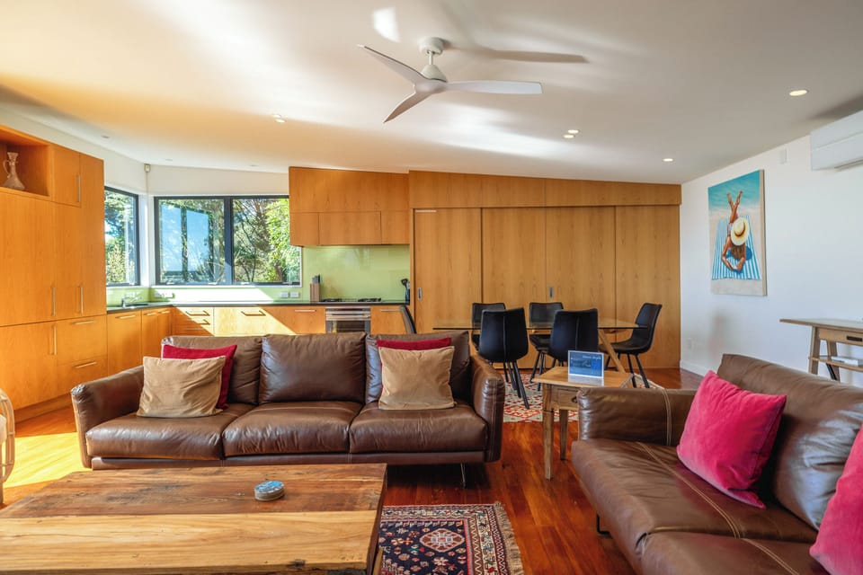 Deluxe House, Patio, Sea View | Living area | 55-inch LED TV with digital channels, smart speakers