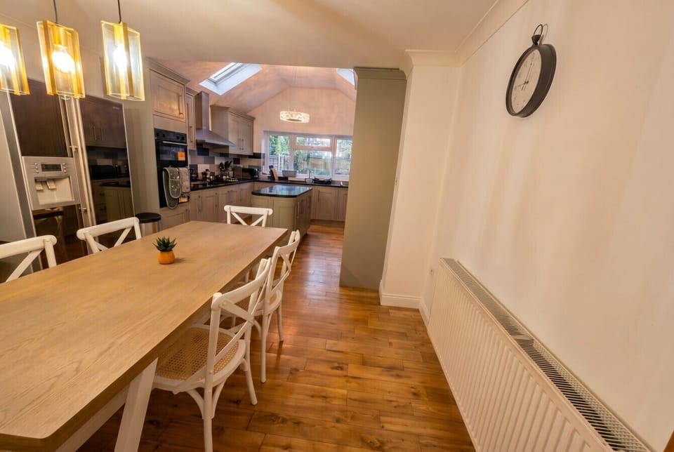 Open-plan kitchen and dining room perfect for cooking and eating together.