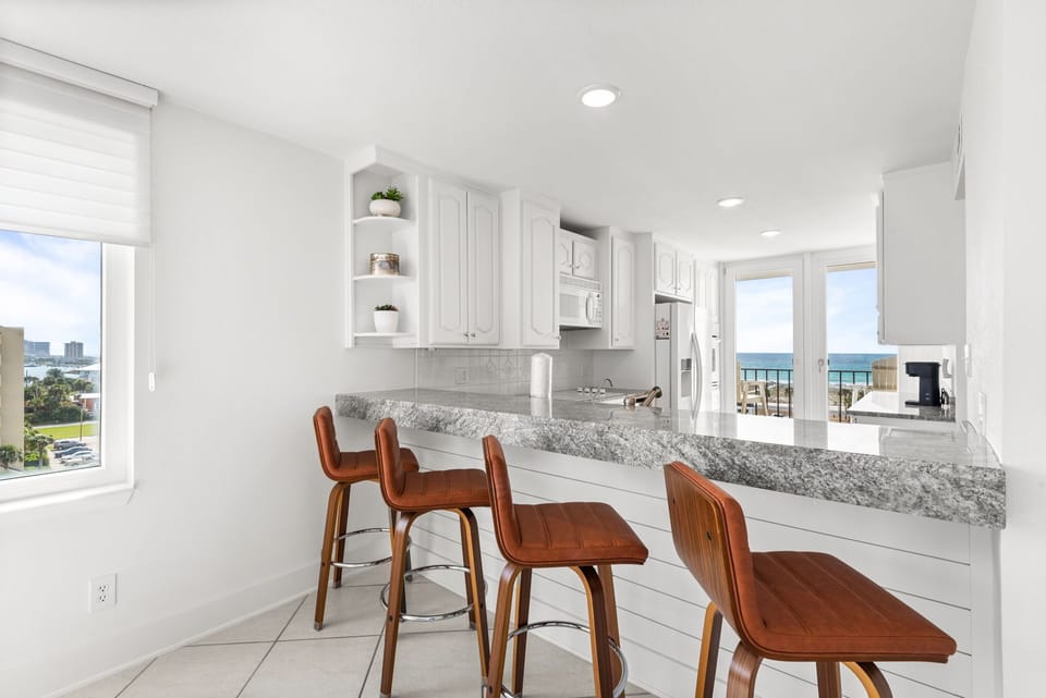 Eat-in kitchen bar seating for four