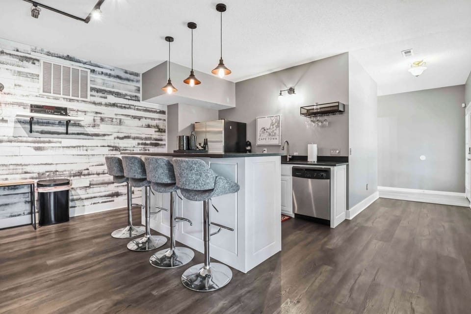 The kitchenette in the game room.