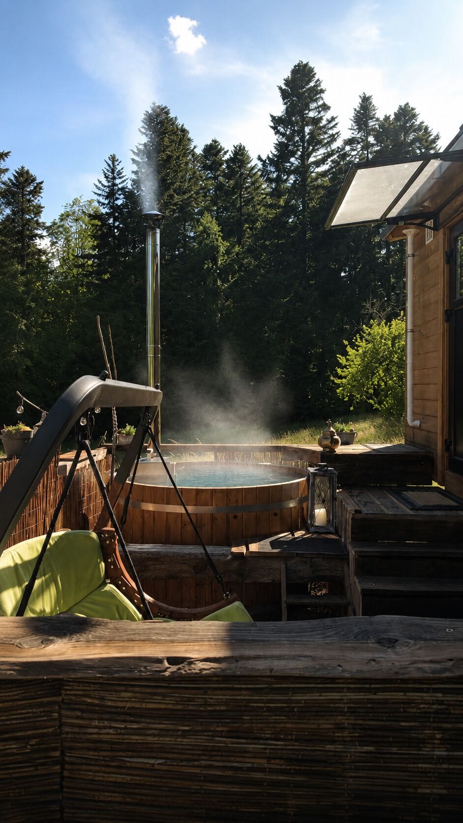 Outdoor spa tub