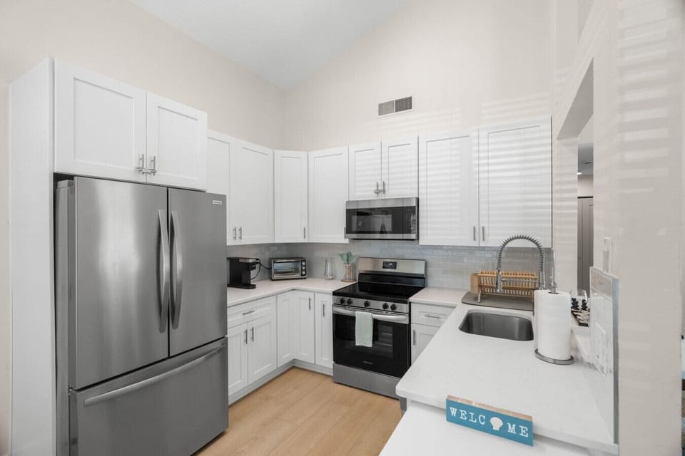 Modern kitchen with a complimentary coffee bar to start your mornings right