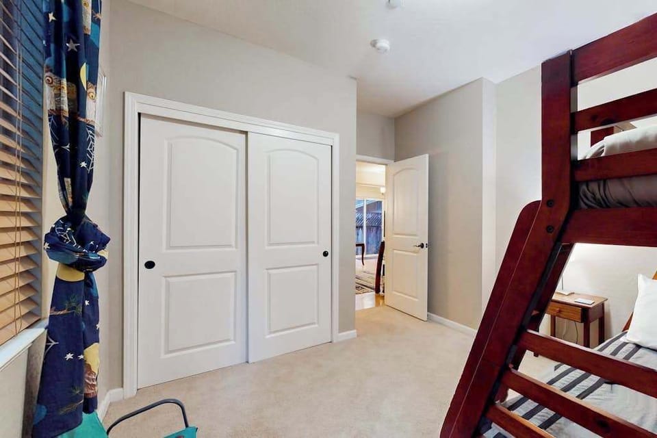 Generous closet space in the second bedroom keeps your family's gear organized throughout your Russian River vacation — because easy living starts with a tidy room.