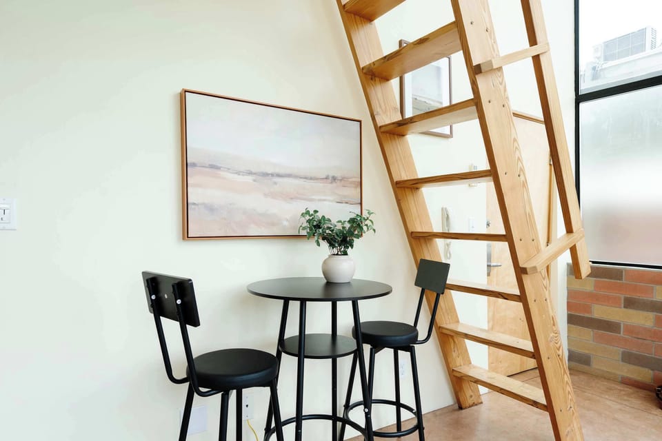Elevated dining space with minimalist design