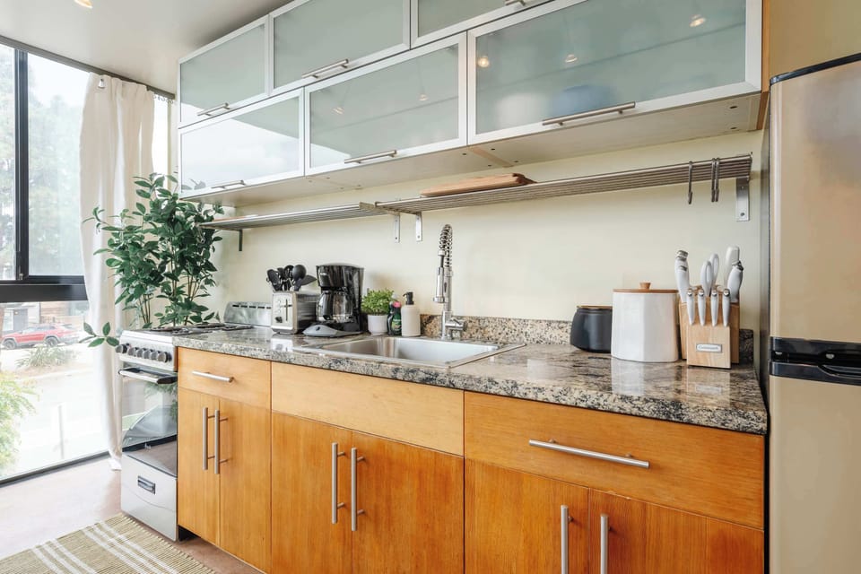 Spacious kitchen with ample prep space