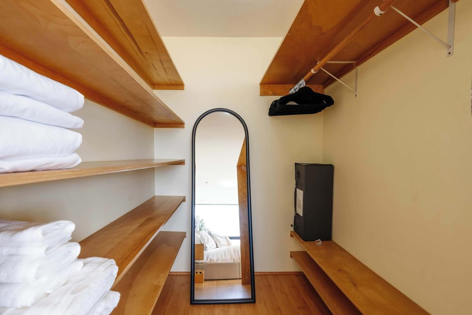 Walk-in closet with ample storage + full mirror