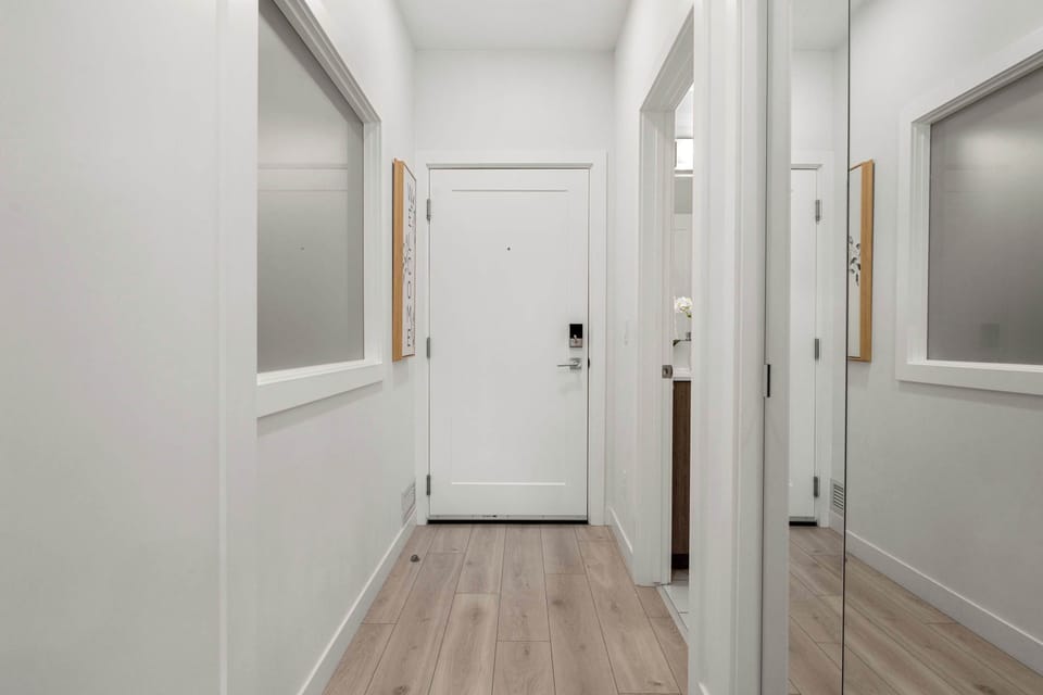 Entryway with closet and storage