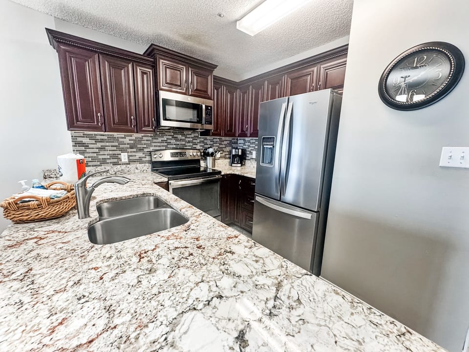 The kitchen is equipped with everything need to prepare meals.