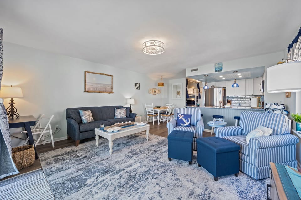 Spacious layout connecting living, dining, and kitchen areas for easy group stays