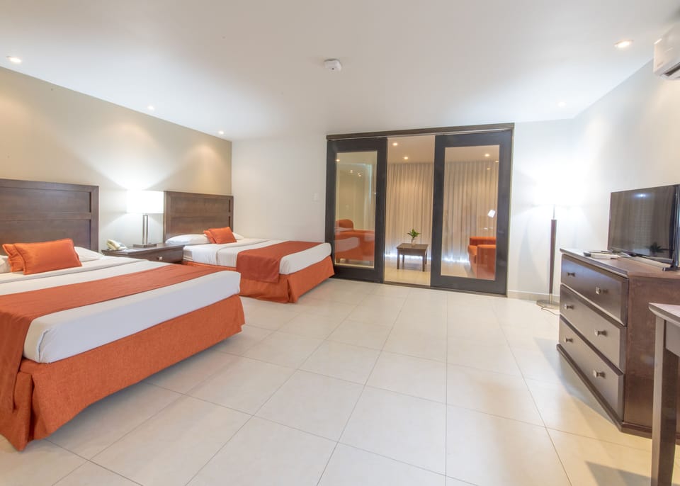Superior Cottage, 2 Double Beds (Garden) | Premium bedding, in-room safe, desk, laptop workspace